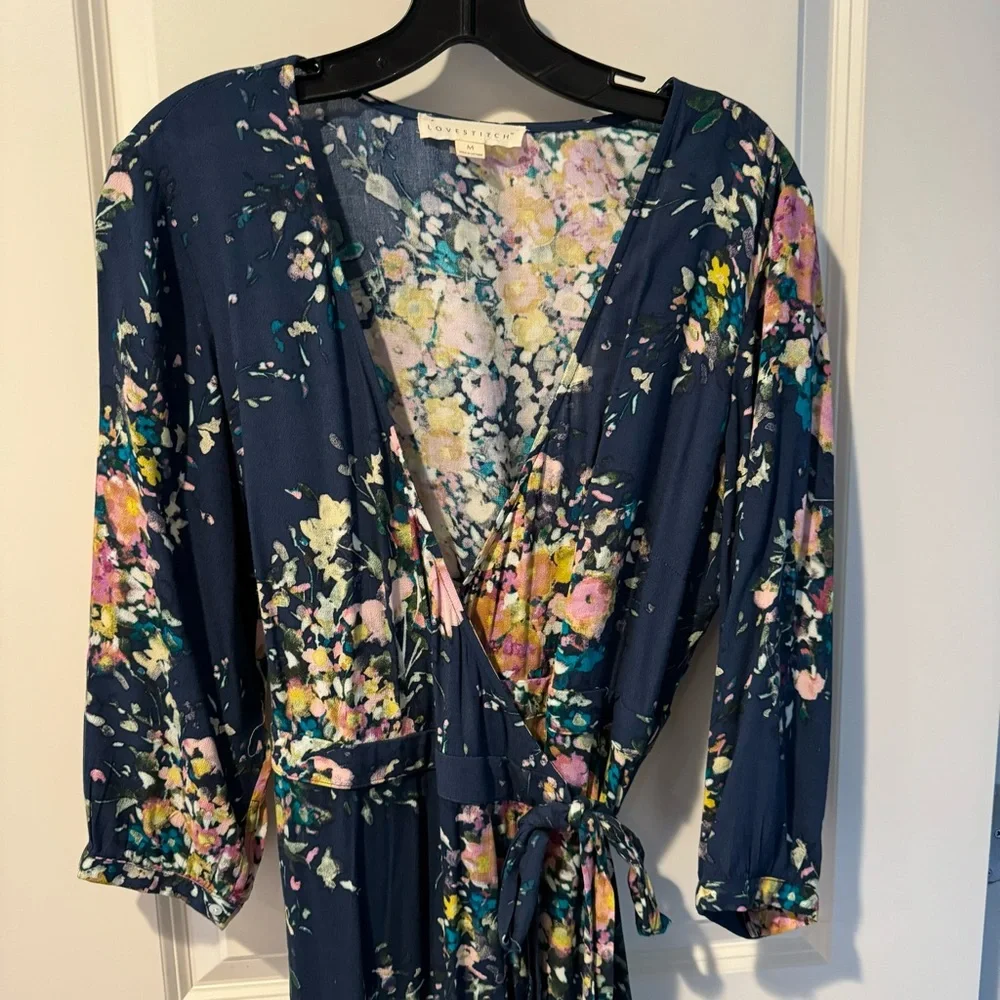 Love stitch Floral blue Midi Dress - Zimmermann lookalike | Medium - Picture 3 of 8